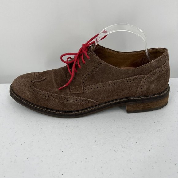 VIONIC Mens Bruno Wingtip Oxford Derby Size 11.5 US Brown Suede Leather Lace Up